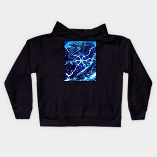 Pisces - Whales Artwork Kids Hoodie